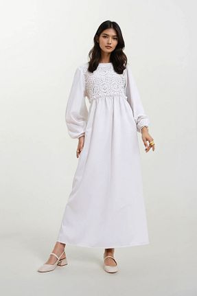 لباس حجاب سفید زنانه رگولار Trend Alaçatı Stili - کد 819767850