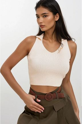 بلوز بژ زنانه Ajurlu Trend Alaçatı Stili - کد 809084327