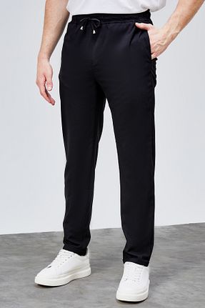 شلوار مشکی مردانه الاستان - ویسکون - پلی استر HLT JEANS - کد 946001006