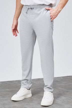 شلوار طوسی مردانه الاستان - ویسکون - پلی استر HLT JEANS - کد 946026446