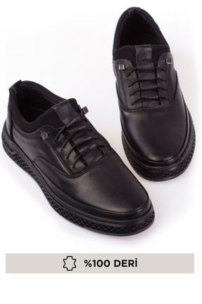 کفش کژوال مشکی مردانه چرم طبیعی پاشنه کوتاه ( 4 - 1 cm ) پاشنه ساده کد 54540785
