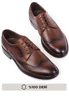 کفش آکسفورد قهوه ای مردانه چرم خالص maximoda - کد 54680375