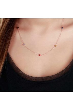 گردنبند نقره صورتی زنانه 925 عیار Afrodit Silver - کد 37949584