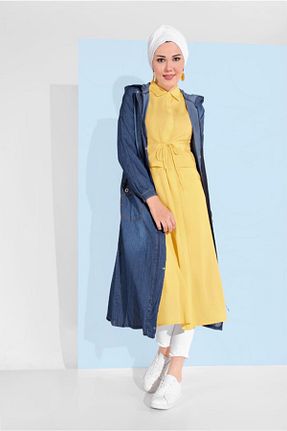 ترنچکت حجاب سرمه ای زنانه %100 پنبه TRENDTESETTÜR - کد 86187166
