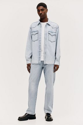 شلوار جین آبی مردانه پاچه لوله تفنگی H&M - کد 854148718