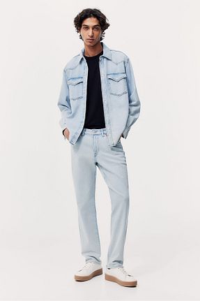 شلوار جین آبی مردانه پاچه لوله تفنگی H&M - کد 854148734