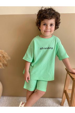 ست بالاتنه و پائین تنه سبز بچه گانه بافت MiaBaby - کد 824197329