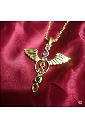 گردنبند جواهر زرد زنانه استیل ضد زنگ magische - کد 932381056