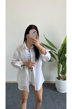 پیراهن سفید زنانه اورسایز Shiron Sportswear&Company - کد 929992311