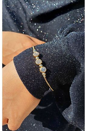 دستبند جواهر طلائی زنانه زیرکن Julesta - کد 816323872