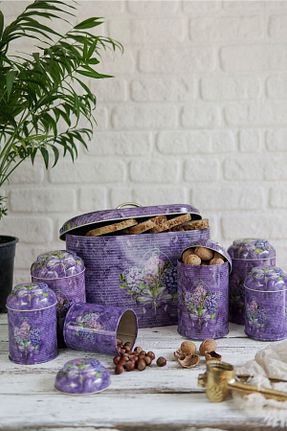 جعبه / سبد نان بنفش فلزی Evle - کد 131746057