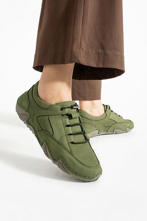 کفش اسنیکر خاکی زنانه چرم اصل Getcho - کد 923492609