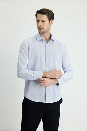 پیراهن آبی مردانه اسلیم فیت Kiğılı - کد 683382758