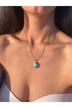 گردنبند استیل ( فولاد ) آبی زنانه استیل ضد زنگ Atelier Licia - کد 947172094