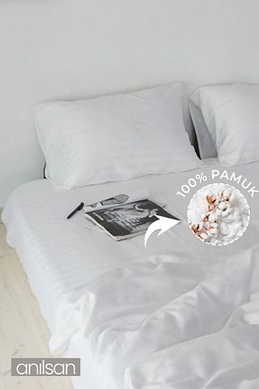 ست ملحفه دونفره سفید پنبه ای Anılsan - کد 947772290