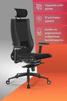 صندلی مطالعه مشکی Yukarı-Aşağı Hareketli METTA - کد 922052652