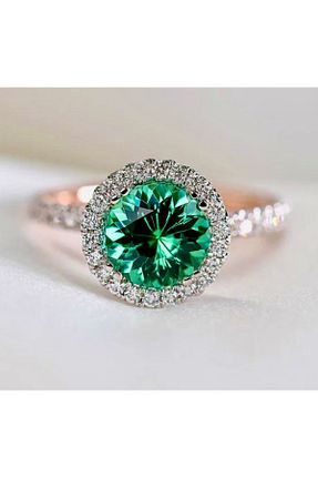 انگشتر نقره سبز زنانه کریستال reyselstyle - کد 811885683