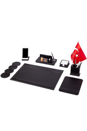 ست رومیزی اداری مشکی isimliksepeti - کد 122748006