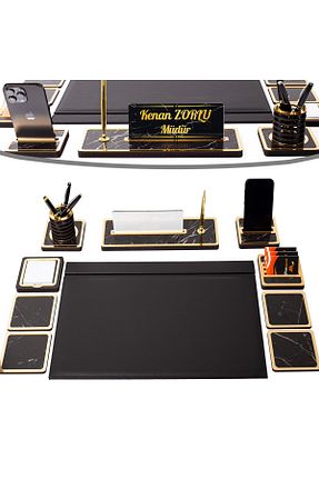 ست رومیزی اداری مشکی isimliksepeti - کد 803585060