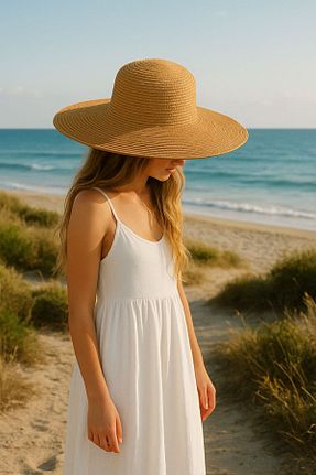 کلاه قهوه ای زنانه حصیر Axesoire - کد 266079576