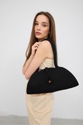 کیف ساحلی مشکی زنانه حصیر Shule Bags - کد 927957766