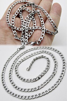 گردنبند استیل ( فولاد ) سفید مردانه استیل (فولاد) Takı Dükkanı - کد 145695787