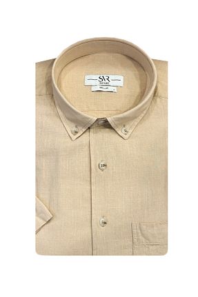 پیراهن بژ مردانه گشاد SÜVARİ - کد 67639897