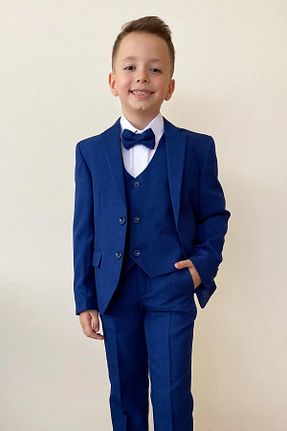 اسموکین آبی بچه گانه بافتنی Zaziko Kids - کد 880632517