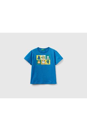 تیشرت سرمه ای بچه گانه رگولار United Colors of Benetton - کد 808013341