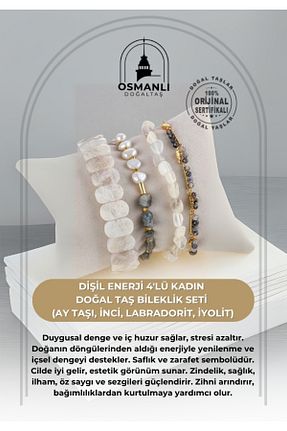دستبند جواهر سفید زنانه سنگ طبیعی OSMANLI DOĞAL TAŞ - کد 458003665
