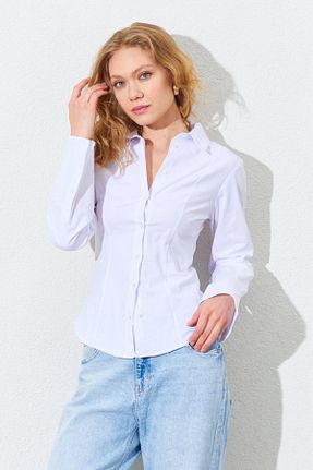 پیراهن سفید زنانه تنگ / اسلیم Manche - کد 942881952