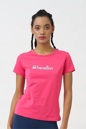 تیشرت صورتی زنانه رگولار United Colors of Benetton - کد 827799231