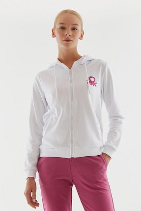 سوئیشرت اسپرت سفید زنانه رگولار United Colors of Benetton - کد 770374919