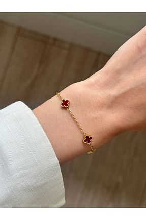 دستبند استیل (فولاد) زرشکی زنانه استیل ضد زنگ YOUES JEWELRY - کد 923135560