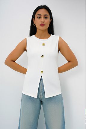 بلوز سفید زنانه ساده Mayer Butik - کد 937404676