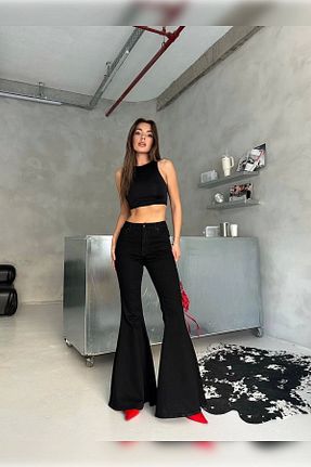 شلوار جین مشکی زنانه پاچه اسپانیولی Harmony - کد 941048951