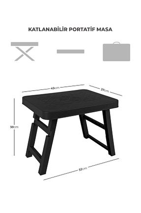 میز کمپ مشکی پلاستیک Pikas - کد 721707203