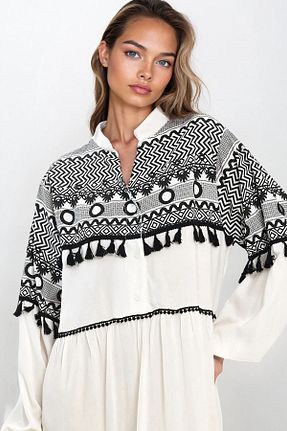 لباس سایز بزرگ رنگی زنانه ویسکون VAGGON - کد 948533327