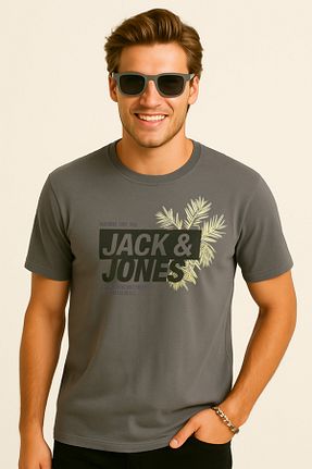 تیشرت طوسی مردانه رگولار Jack & Jones - کد 938545498