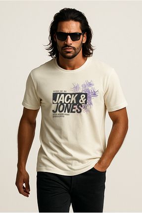 تیشرت بژ مردانه رگولار Jack & Jones - کد 938545491