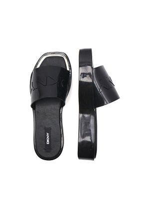 دمپائی مشکی زنانه چرم مصنوعی Dkny - کد 921623289
