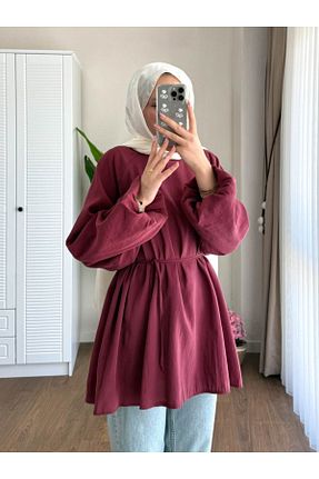 پیراهن حجاب زرشکی زنانه اورسایز Chef d