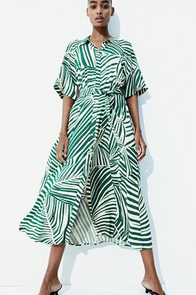 لباس سبز زنانه پنبه ای H&M - کد 899904180