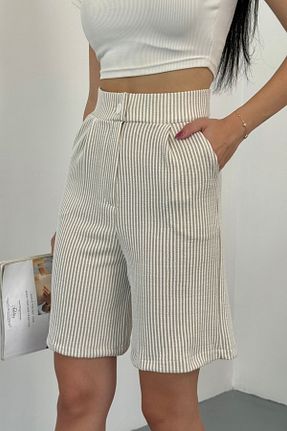 شلوارک و برمودا بژ زنانه فاق بلند alanora - کد 949062368