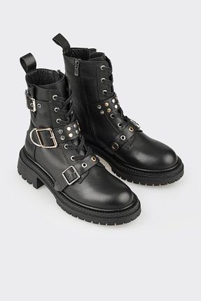 بوت / نیم بوت مشکی زنانه چرم خالص Elle - کد 885161092