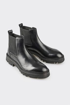 بوت / نیم بوت مشکی مردانه چرم خالص Elle - کد 871579652
