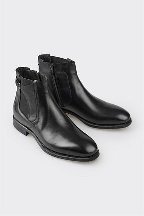 بوت / نیم بوت مشکی مردانه چرم خالص Elle - کد 863888817