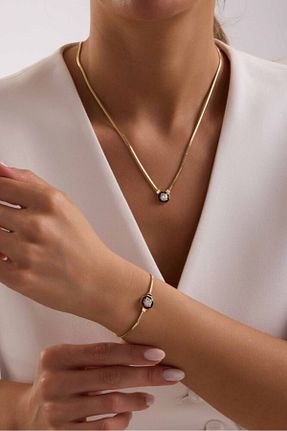 ست طلا رنگی زنانه زیرکن Sembol Gold - کد 947511809