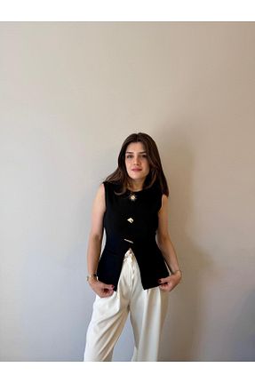 بلوز مشکی زنانه ساده MODA - کد 947527274