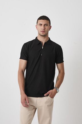 پولوشرت مشکی مردانه پنبه - الاستین DAMGA JEANS - کد 947610753